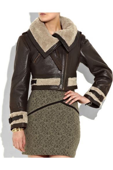 burberry cropped shearling aviator jacket|shearling aviator jacket.